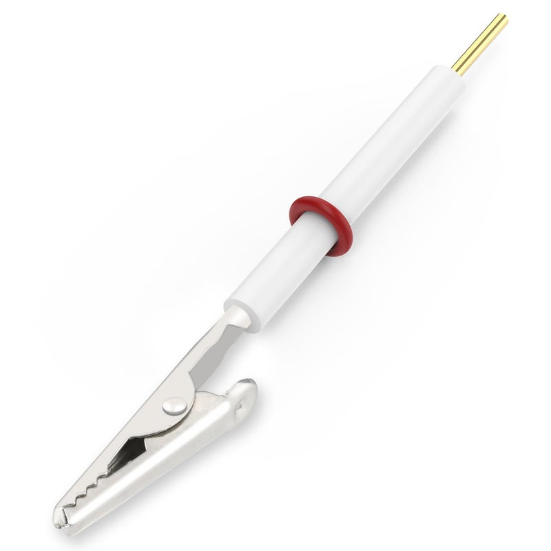Labasics Electrode Holder, Multi-Functional Electrode Clamps with Detachable Stainless Steel Gator Clip and PTFE Body Electrode Clip for Electrochemical Experiments, 80 mm - Image 1